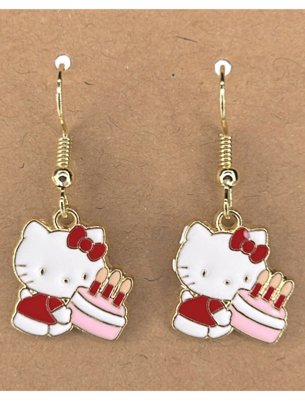 18k Gold Platted Hook Cute Hello Kitty Dangle Earrings  Fashion Jewelry